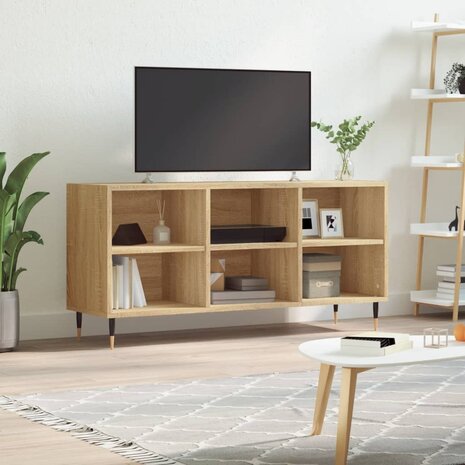 Tv-meubel 103,5x30x50 cm bewerkt hout sonoma eikenkleurig 1