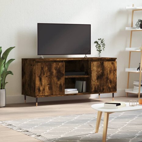 Tv-meubel 104x35x50 cm bewerkt hout gerookt eikenkleurig 1