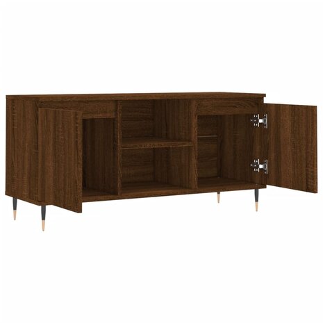 Tv-meubel 104x35x50 cm bewerkt hout bruin eikenkleur 6