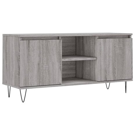 Tv-meubel 104x35x50 cm bewerkt hout grijs sonoma eikenkleurig 2