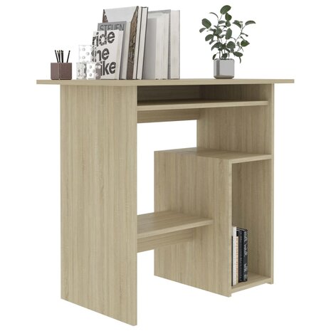 Bureau 80x45x74 cm bewerkt hout sonoma eikenkleurig 3