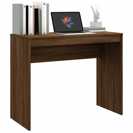 Bureau 90x40x72 cm bewerkt hout bruin eikenkleur 4