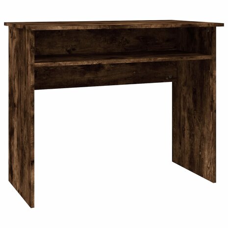 Bureau 90x50x74 cm bewerkt hout gerookt eikenkleurig 2