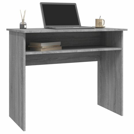 Bureau 90x50x74 cm bewerkt hout grijs sonoma eikenkleurig 3