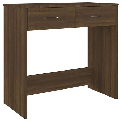 Bureau 80x40x75 cm bewerkt hout bruin eikenkleur 2