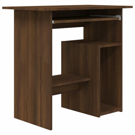 Bureau 80x45x74 cm bewerkt hout bruin eikenkleur 2