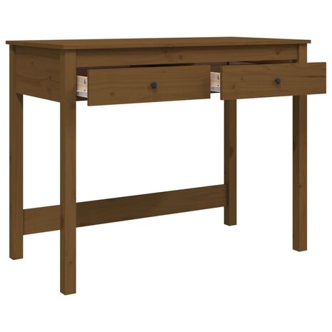 Bureau met lades 100x50x78 cm massief grenenhout honingbruin 7