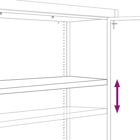 Archiefkast 90x40x145 cm staal zwart 11