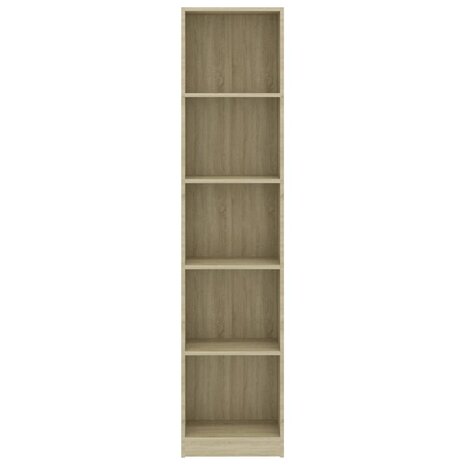 Boekenkast met 5 schappen 40x24x175 cm bewerkt hout sonoma eik 4