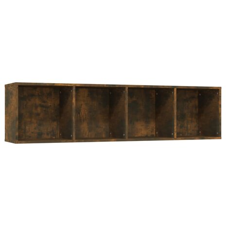 Boekenkast / tv-meubel 143x30x36 cm bewerkt hout gerookt eiken 2