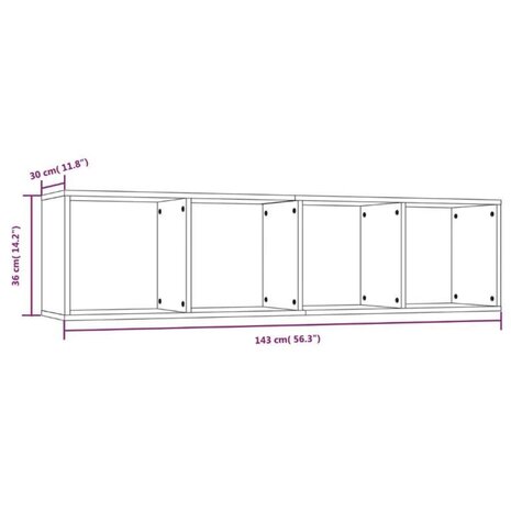 Boekenkast / tv-meubel 143x30x36 cm bruin eikenkleurig 8