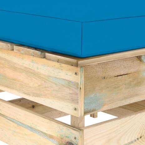 Hocker sectioneel met kussen groen geïmpregneerd hout 4