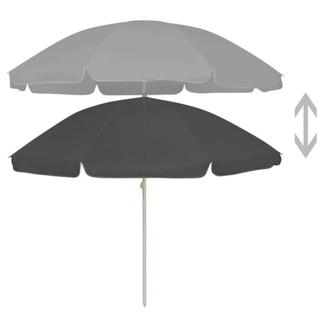 Strandparasol 240 cm antracietkleurig 2