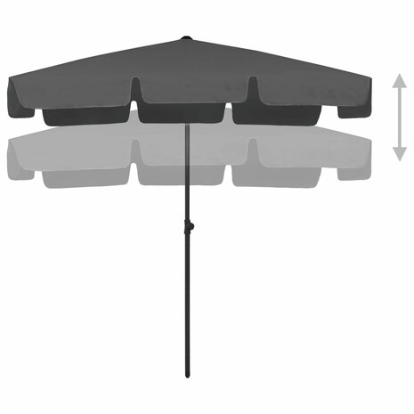 Strandparasol 200x125 cm antracietkleurig 3