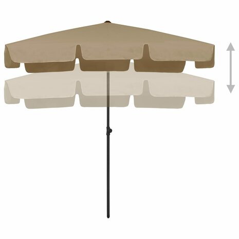 Strandparasol 200x125 cm taupe 3