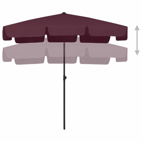 Strandparasol 200x125 cm bordeauxrood 3