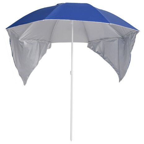 Strandparasol met zijwanden 215 cm blauw 2