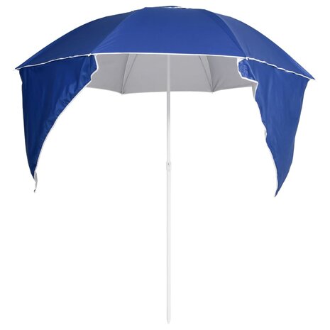 Strandparasol met zijwanden 215 cm blauw 4