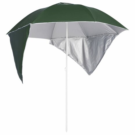 Strandparasol met zijwanden 215 cm groen 1