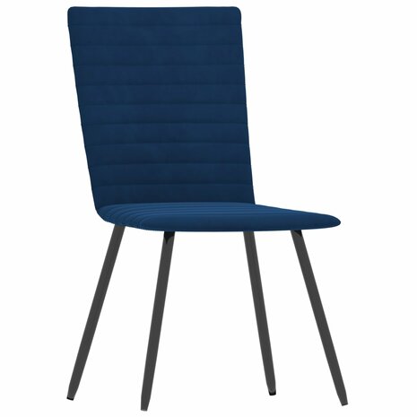 Eetkamerstoelen 2 st fluweel blauw 3