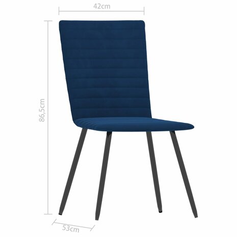 Eetkamerstoelen 2 st fluweel blauw 7