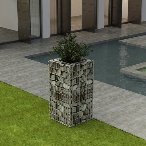 Gabion plantenbak verhoogd 50x50x100 cm staal 1