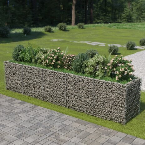 Gabion plantenbak verhoogd 450x90x100 cm gegalvaniseerd staal 1