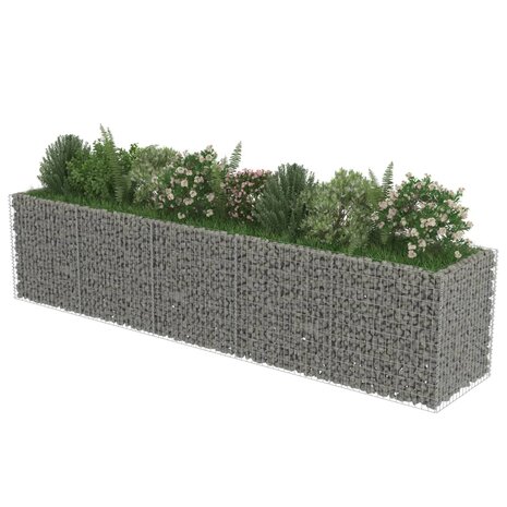 Gabion plantenbak verhoogd 450x90x100 cm gegalvaniseerd staal 3