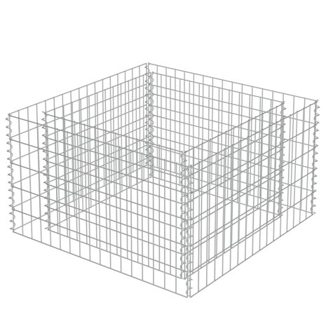 Gabion plantenbak verhoogd 90x90x50 cm gegalvaniseerd staal 3