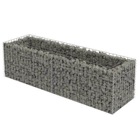 Gabion plantenbak verhoogd 180x50x50 cm gegalvaniseerd staal 2