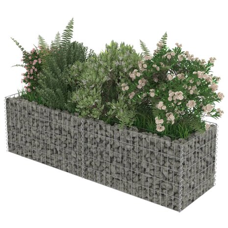 Gabion plantenbak verhoogd 180x50x50 cm gegalvaniseerd staal 4