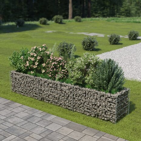 Gabion plantenbak verhoogd 270x50x50 cm gegalvaniseerd staal 1