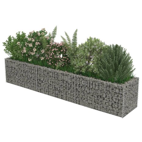 Gabion plantenbak verhoogd 270x50x50 cm gegalvaniseerd staal 4