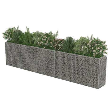 Gabion plantenbak verhoogd 450x50x100 cm gegalvaniseerd staal 4