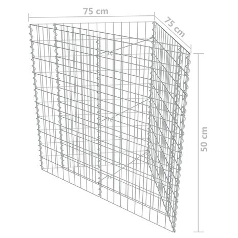 Gabion plantenbak verhoogd 75x75x50 cm gegalvaniseerd staal 6