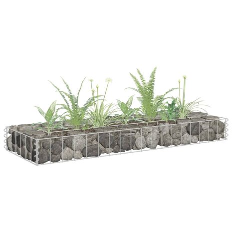 Gabion plantenbak verhoogd 90x30x10 cm gegalvaniseerd staal 1