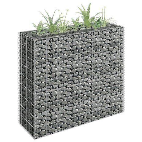 Gabion plantenbak verhoogd 90x30x90 cm gegalvaniseerd staal 1