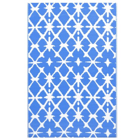 Buitenkleed 160x230 cm PP blauw en wit 2