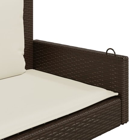 Schommelbank met kussens 119x56x48 cm poly rattan bruin 7