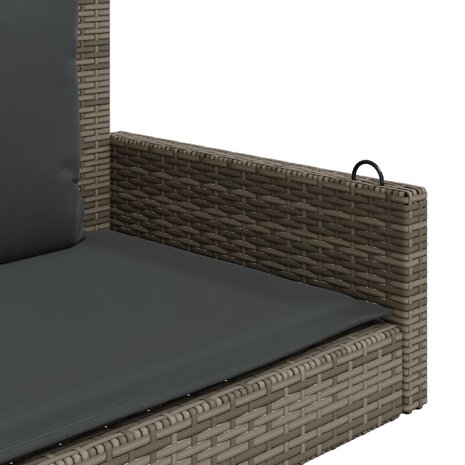 Schommelbank met kussens 119x56x48 cm poly rattan grijs 7