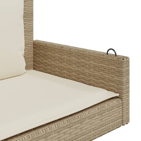 Schommelbank met kussens 119x56x48 cm poly rattan beige 7