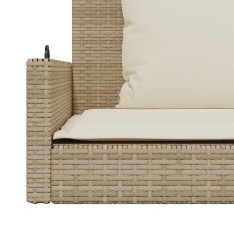 Schommelbank met kussens 119x56x48 cm poly rattan beige 8