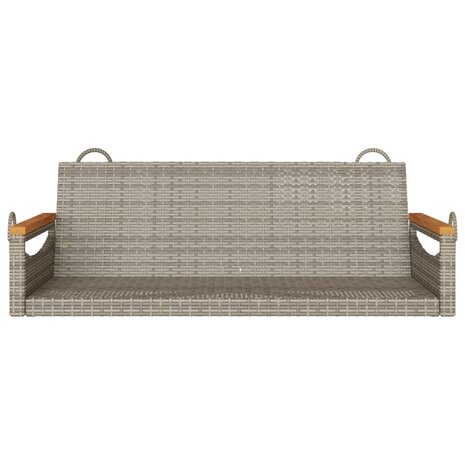 Schommelbank 109x62x40 cm poly rattan grijs 4