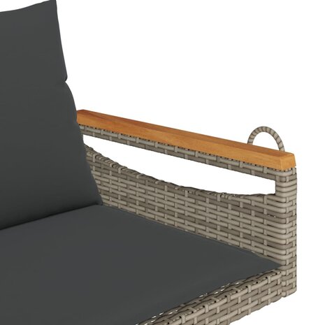 Schommelbank met kussens 109x62x40 cm poly rattan grijs 7