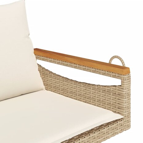 Schommelbank met kussens 109x62x40 cm poly rattan beige 7