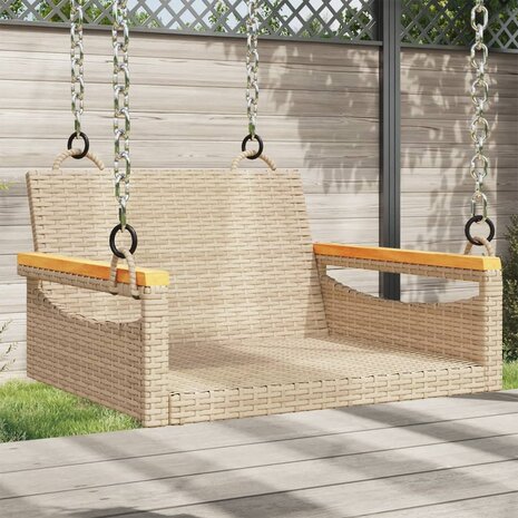 Schommelbank 63x62x40 cm poly rattan beige 1