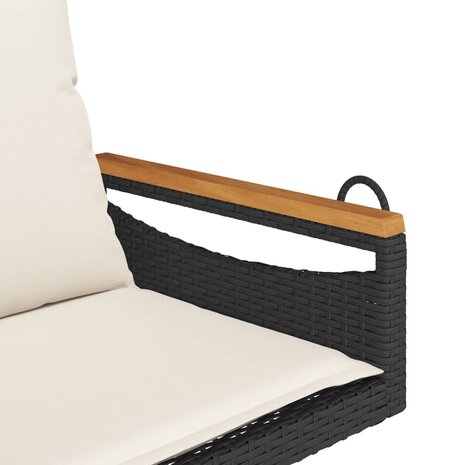 Schommelbank met kussens 63x62x40 cm poly rattan zwart 7