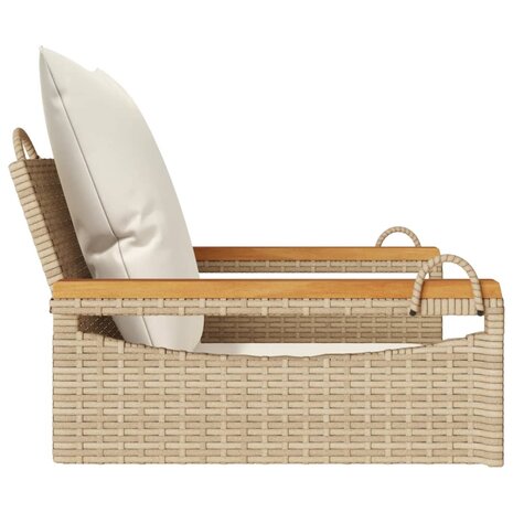 Schommelbank met kussens 63x62x40 cm poly rattan beige 5