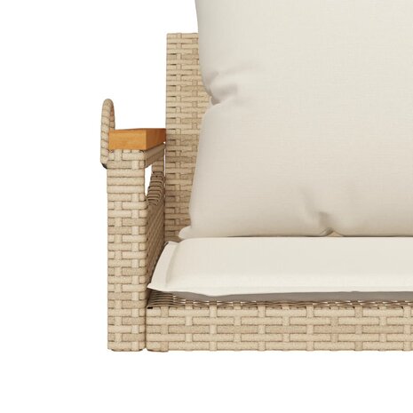 Schommelbank met kussens 63x62x40 cm poly rattan beige 8