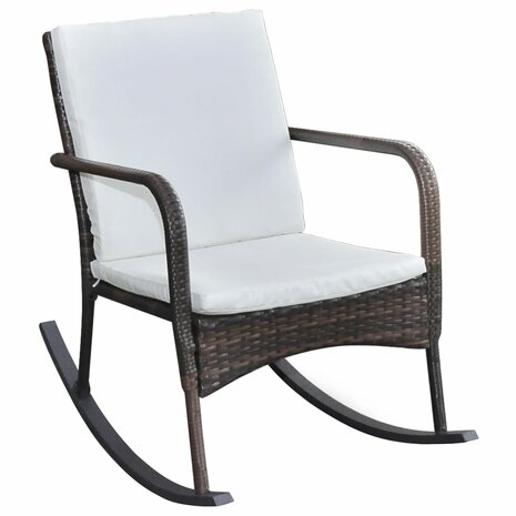 Tuinschommelstoel poly rattan bruin 2